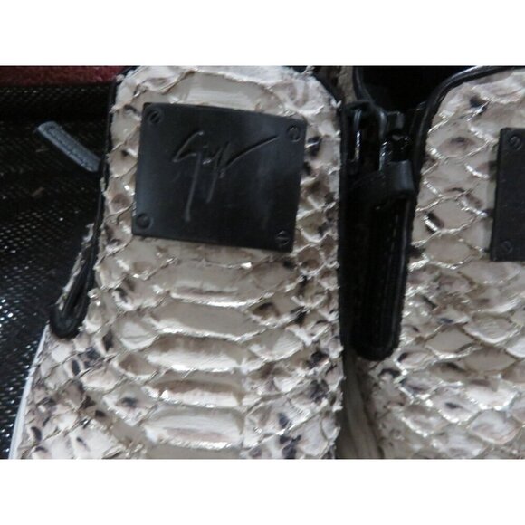 Giuseppe Zanotti Python Embossed Italian Leather Devon Skate Shoes Sneakers 38 o - Picture 3 of 10